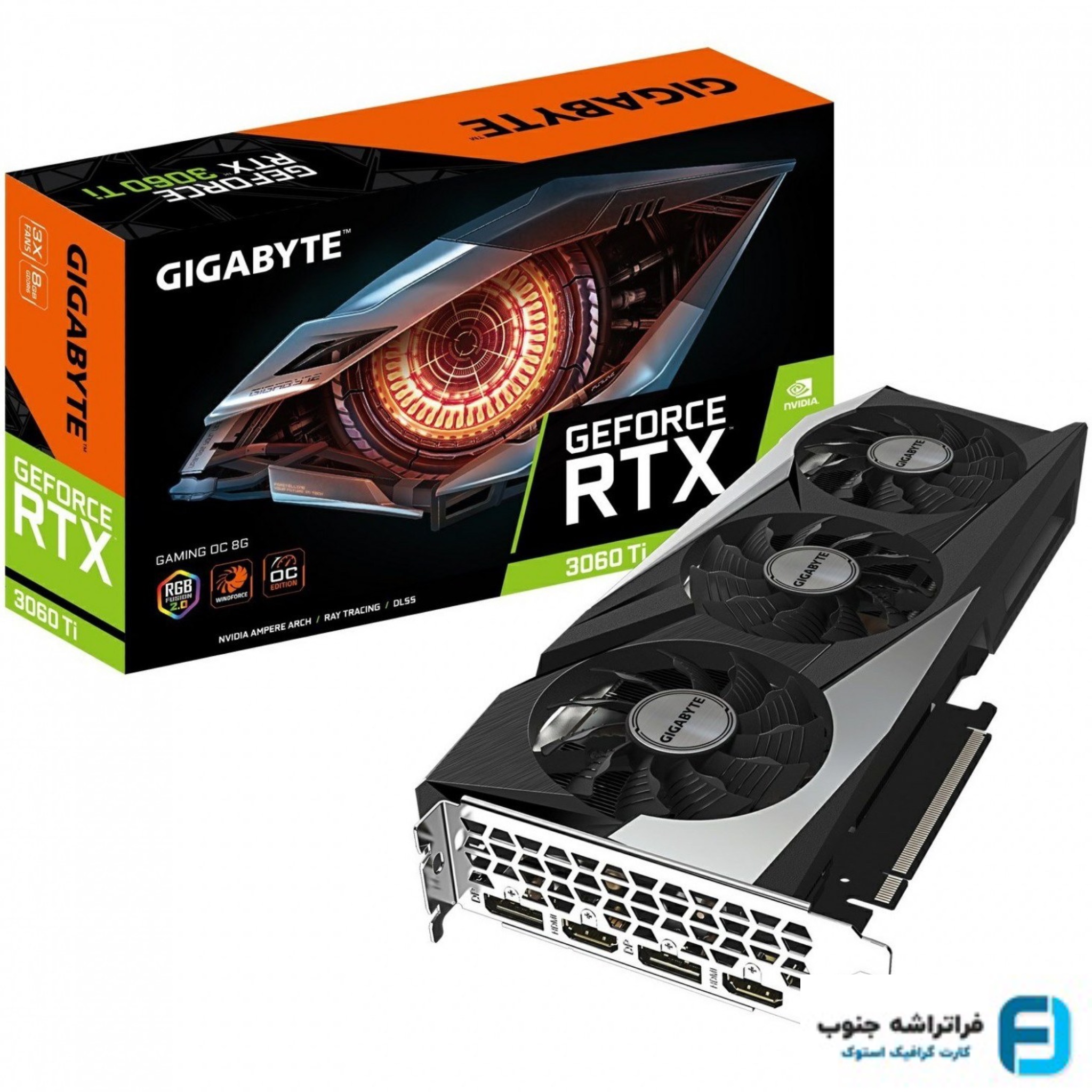 کارت گرافیک استوک گیگابایت مدل RTX 3060 Ti OC Gaming حافظه 8 گیگابایت